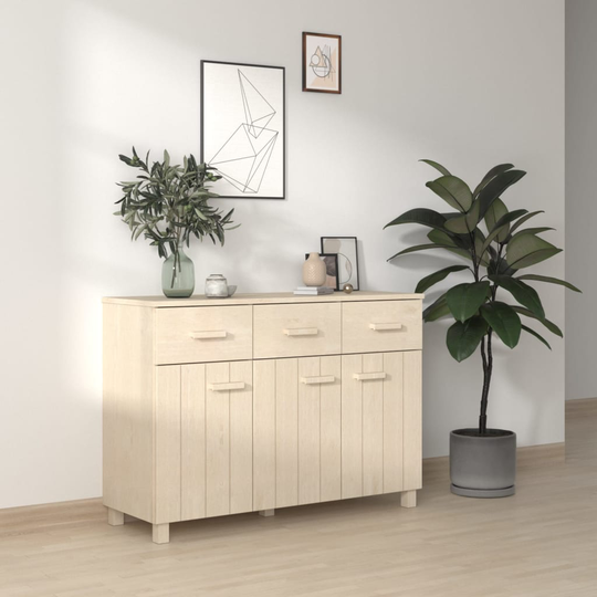 vidaXL Skänk honungsbrun 113x40x80 cm massiv furu