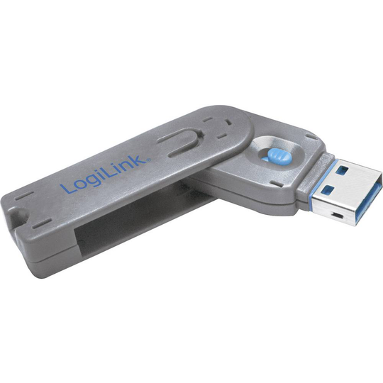 LogiLink USB PORT LOCK, 1 KEY USB-portlås Silver, Blå inkl. 1 nyckel