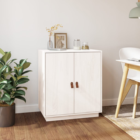 vidaXL Skänk vit 65,5x40x75 cm massiv furu