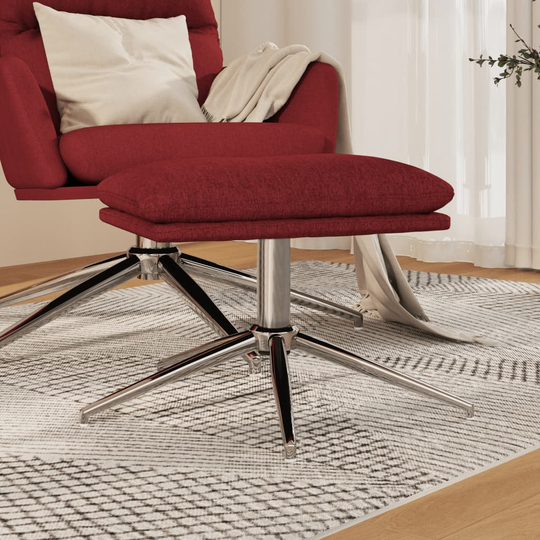 vidaXL Fotpall vinröd 60x60x39 cm tyg