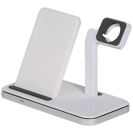 Vivanco QIDUALCHARSTANDVV10 induktiv laddningsstation med snabbladdning USB-A, USB-C Vit