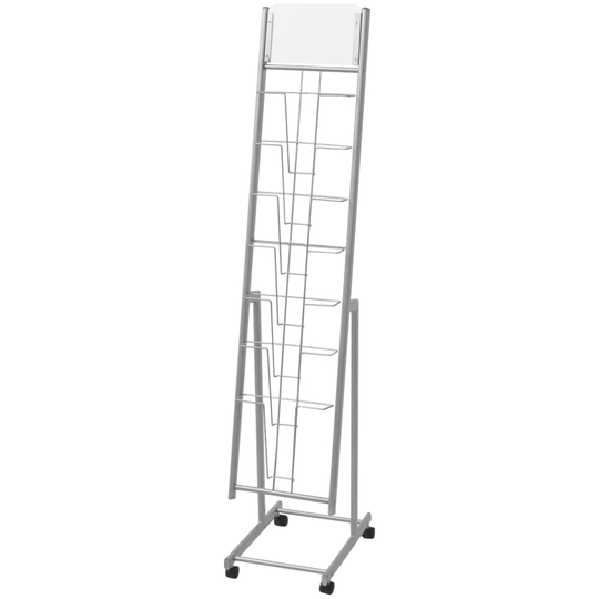 vidaXL Tidningsställ 38x27x139 cm silver A4
