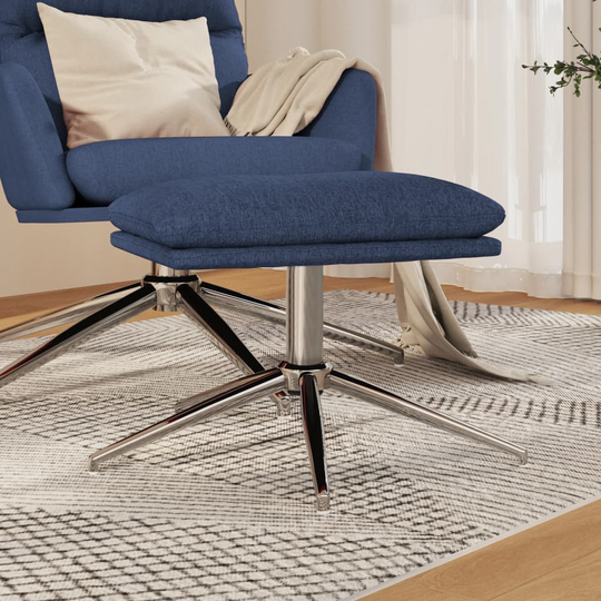 vidaXL Fotpall blå 60x60x39 cm tyg