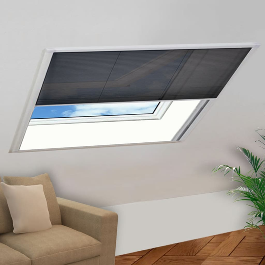 vidaXL Plisserat insektsnät för fönster 130x100 cm aluminium
