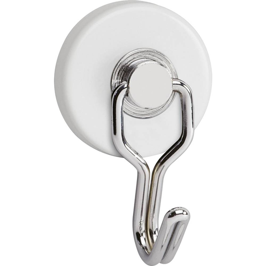 Maul Magnet (Ø x H) 35 mm x 53 mm rund , med krok Vit, Silver 2 st 6155702