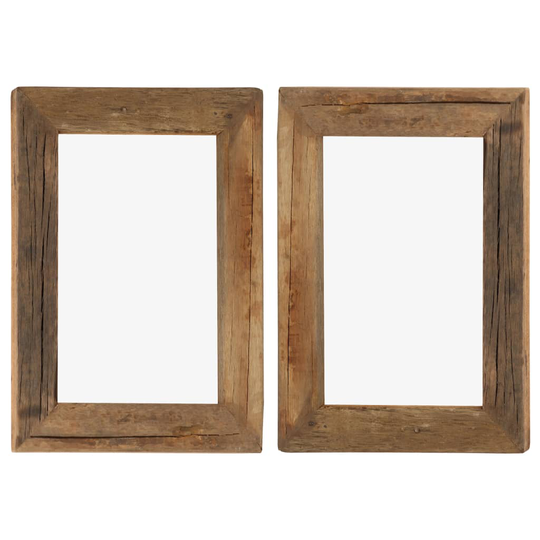 vidaXL Fotoramar 2 st 30x40 cm massivt återvunnet trä och glas