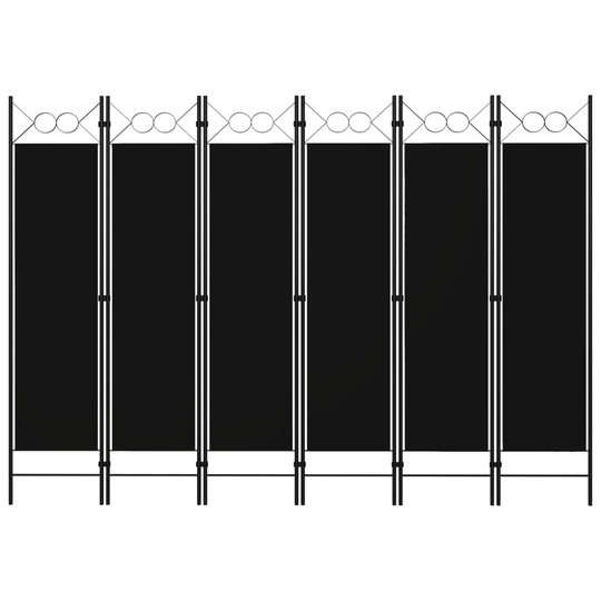 vidaXL Rumsavdelare 6 paneler svart 240x180 cm