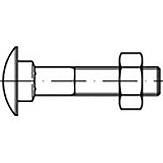 TOOLCRAFT TO-6855720 Flat rund skruvar M8 70 mm DIN 603 Stål förzinkad 200 st