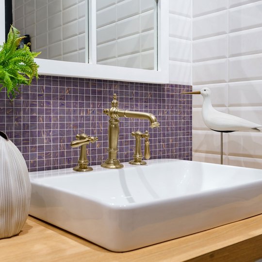Glasmosaik Arredo Lilac/Gold 2x2 cm
