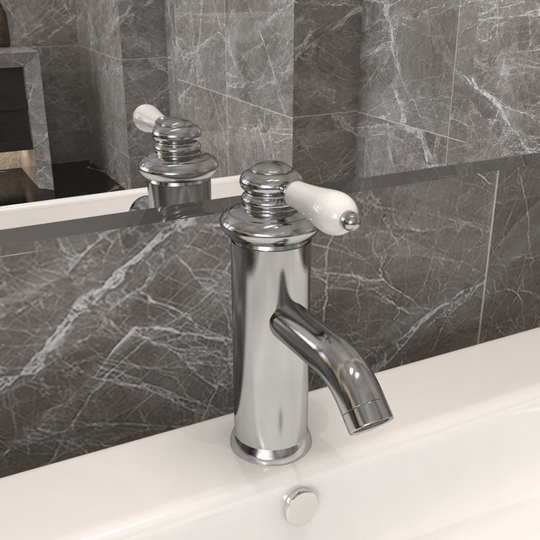 vidaXL Badrumsblandare silver 130x180 mm