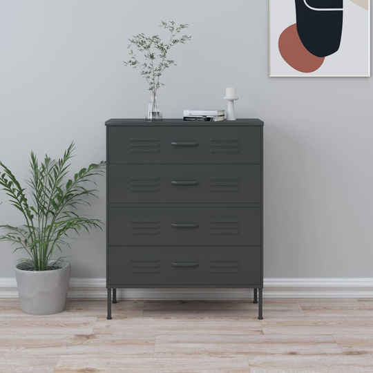 vidaXL Byrå antracit 80x35x101,5 cm stål