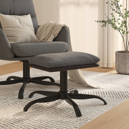 vidaXL Fotpall ljusgrå 60x60x39 cm tyg och konstläder
