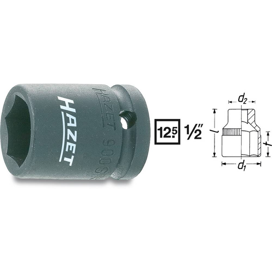 Hazet HAZET 900S-21 Ytter-sexkantig Kraft-hylsnyckelinsats 21 mm 1/2