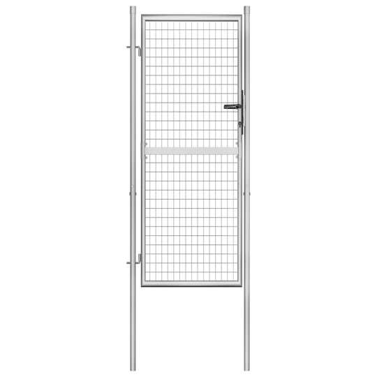 vidaXL Trädgårdsgrind galvaniserat stål 105x250 cm silver