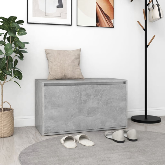 vidaXL Hallbänk betonggrå 80x40x45 cm spånskiva