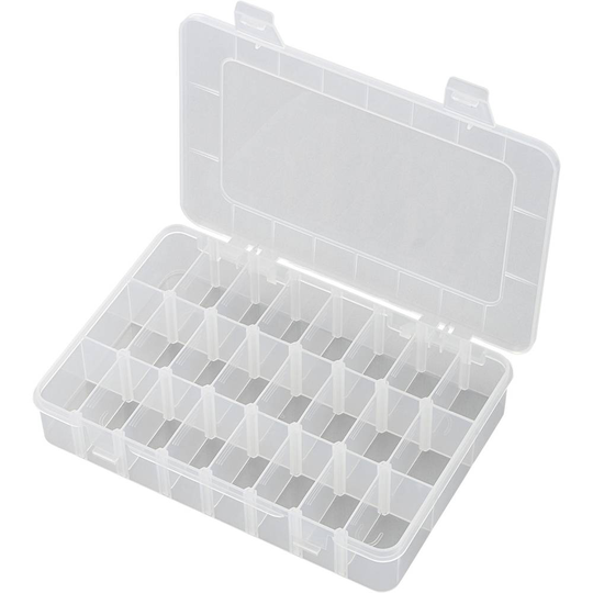 TRU COMPONENTS EKB-206 Låda (L x B x H) 200 x 130 x 35 mm Antal fack: 24 rörlig underavdelning