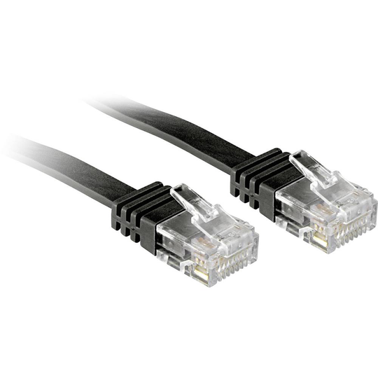 LINDY 47520 RJ45 Nätverk Anslutningskabel CAT 6 U/UTP 0.30 m Svart med låsskydd