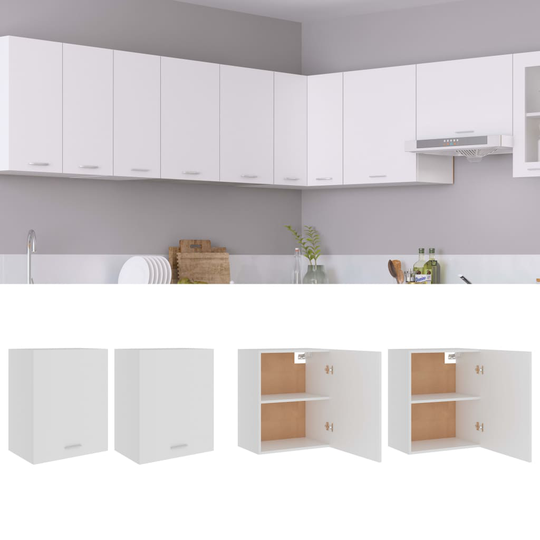 vidaXL Väggskåp 2 st vit 50x31x60 cm konstruerat trä