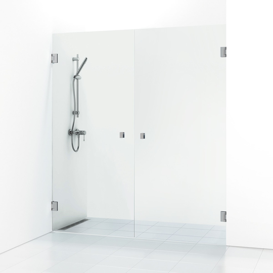 Svedbergs Nischdusch 180° Dubbel 156,5 - Kristallglas Blank krom