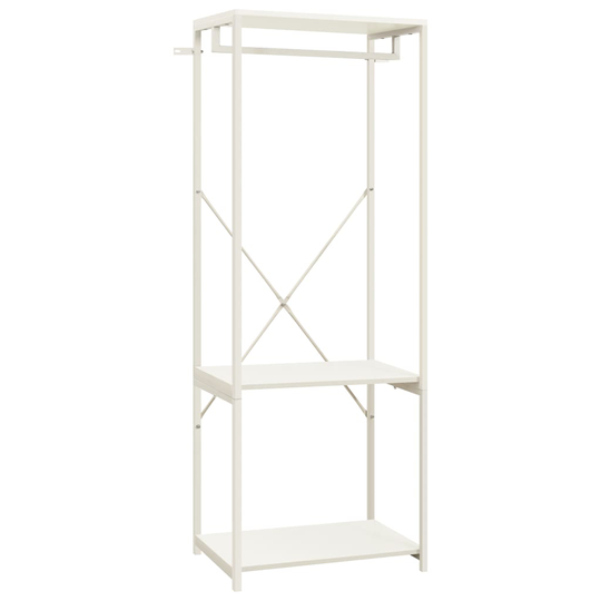 vidaXL Garderob vit 60x40x167 cm metall och spånskiva
