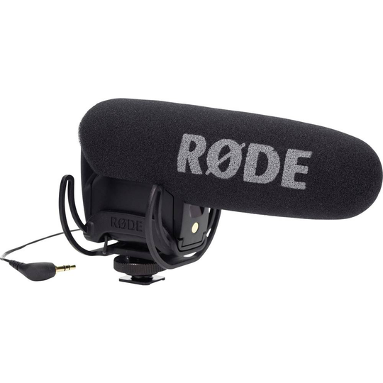 Kameramikrofon RODE Microphones VideoMic Pro Rycote Sändare signal:Sladd inkl. vindskydd, inkl. kabel, Blixtsko-fäste