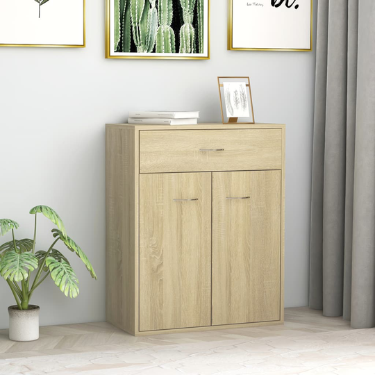 vidaXL Skänk sonoma-ek 60x30x75 cm spånskiva