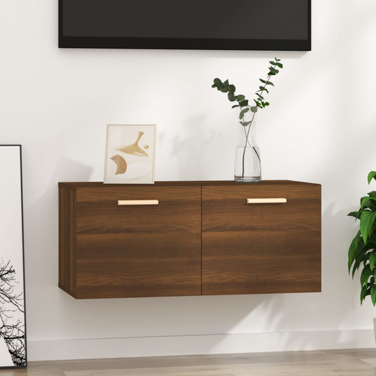 vidaXL TV-bänk brun ek 80x35x36,5 cm konstruerat trä
