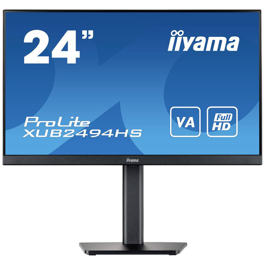 Iiyama XUB2494HS-B2 LED-skärm 60.5 cm (23.8 tum) 1920 x 1080 pixel Full HD 4 ms HDMI, DisplayPort, Hörlurar (3.5 mm) VA LED