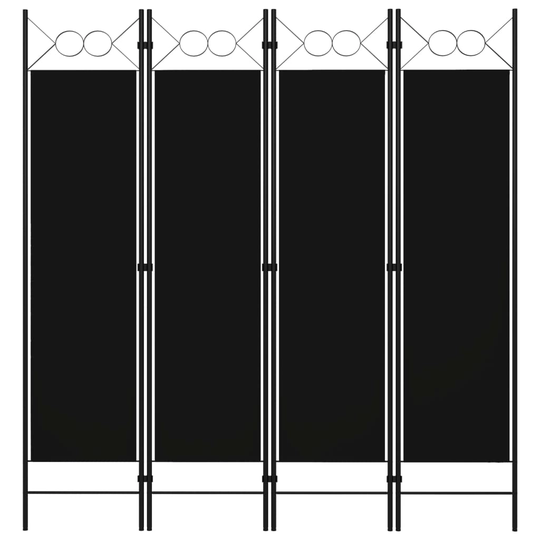vidaXL Rumsavdelare 4 paneler svart 160x180 cm