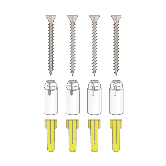 Alarmtech 5015360 Distansbricka med plugg och skruv, 4-pack