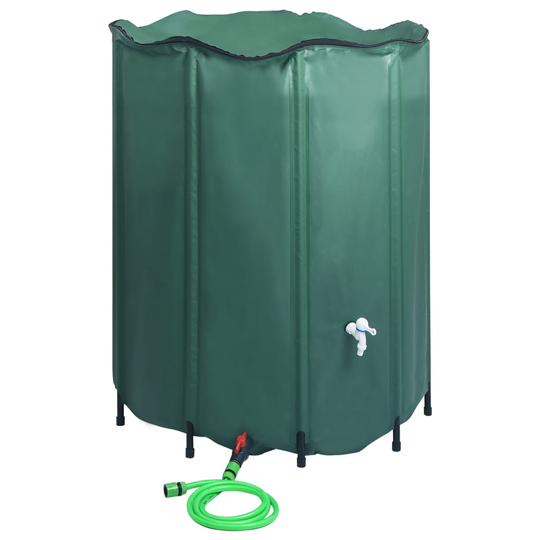 vidaXL Regntunna hopfällbar med kran 1000 L