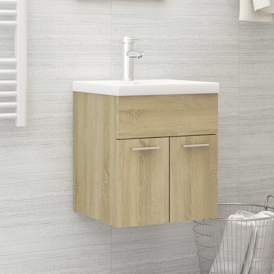 vidaXL Tvättställsskåp sonoma-ek 41x38,5x46 cm konstruerat trä