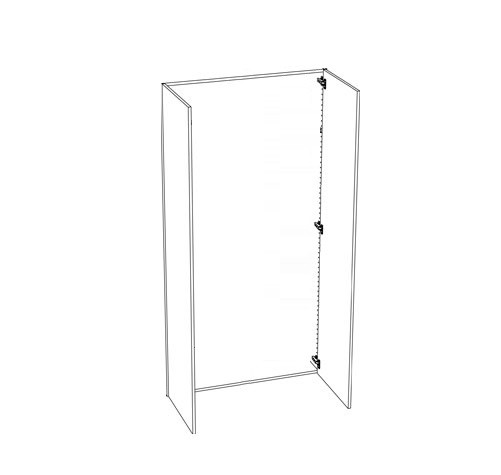 Ballingslöv Högskåp GFK8 med 2 Luckor utan Baksida - 120 cm