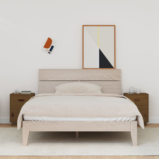 vidaXL Sängbord 2 st honungsbrun 40x34x55 cm massiv furu