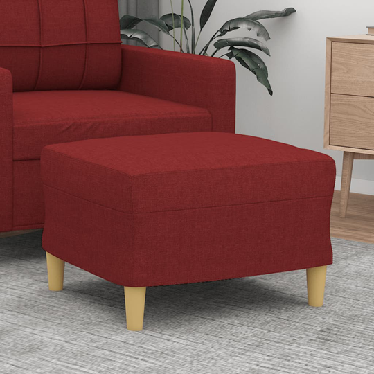 vidaXL Fotpall Vinröd 60x50x41 cm tyg