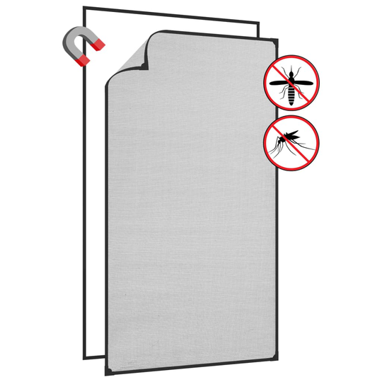 vidaXL Magnetiskt insektsnät för fönster antracit 80x140 cm fiberglas