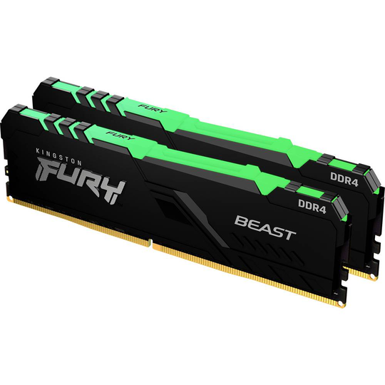 Kingston KF432C16BBAK2/64 Internminne Desktop Kit FURY Beast RGB 64 GB 2 x 32 GB DDR4 3200 MHz CL16