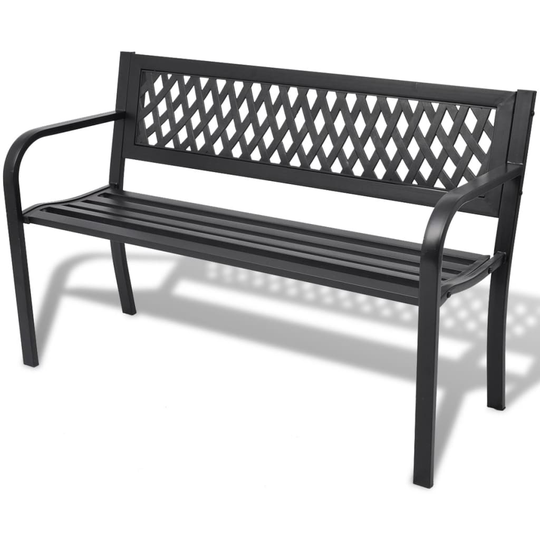 vidaXL Trädgårdsbänk 118 cm stål svart