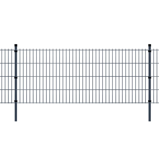 vidaXL 2D Stängselpaneler och Stolpar 2008x2230 mm 42 m Grå