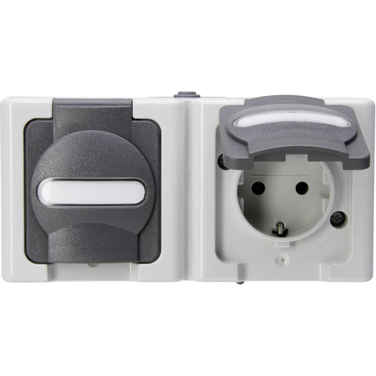 Kopp 2x Komplett Vägguttag lock BlueElectric Grå 131256002