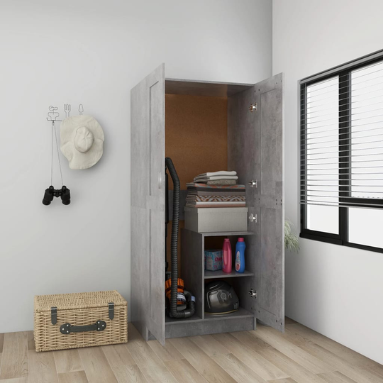 vidaXL Garderob betonggrå 82,5x51,5x180 cm spånskiva