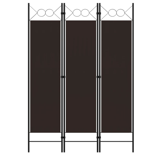 vidaXL Rumsavdelare 3 paneler brun 120x180 cm
