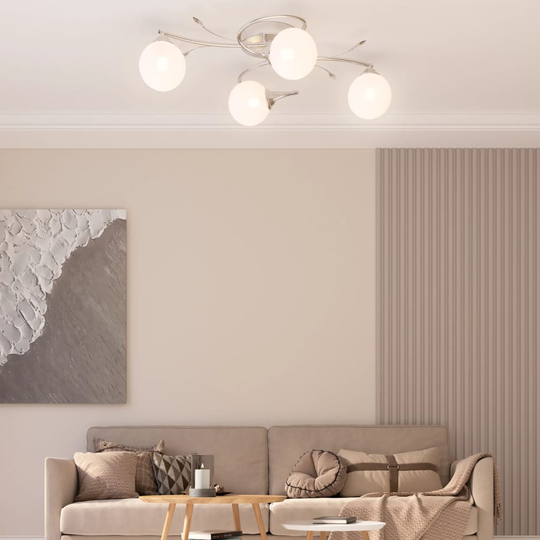 vidaXL Taklampa med runda lampor för 4 G9 LED-lampor