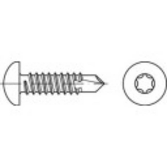 TOOLCRAFT 141614 Borrskruvar 4.2 mm 16 mm T-profil DIN 7504 Stål galvaniskt förzinkad 1000 st