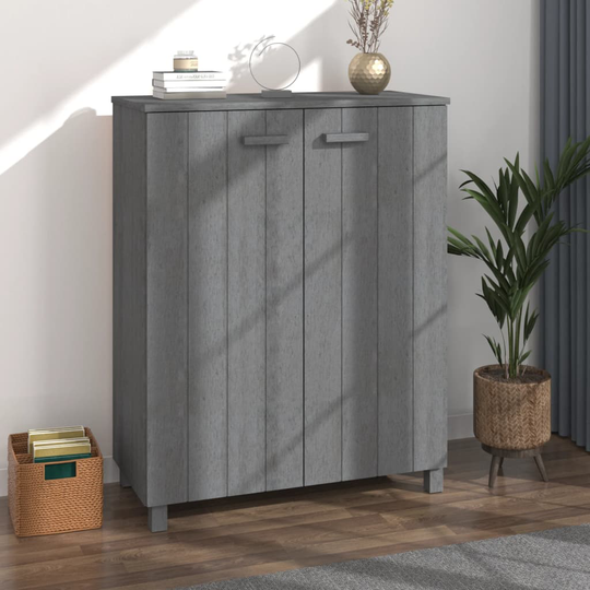 vidaXL Skoskåp mörkgrå 85x40x108 cm massiv furu