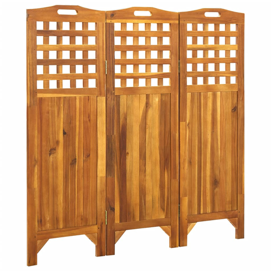 vidaXL Rumsavdelare 3 paneler 121x2x120 cm massivt akaciaträ