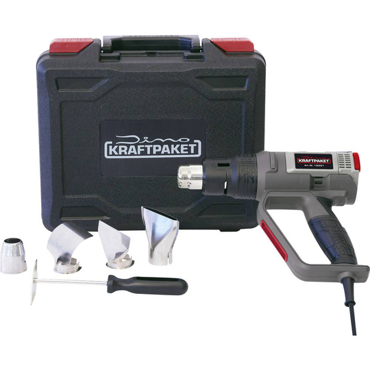 Värmepistol inkl. väska, inkl. Tillbehör, inkl. fläkt 2000 W Dino KRAFTPAKET KRAFTPAKET PROFI 2000W 50-650°C 130221