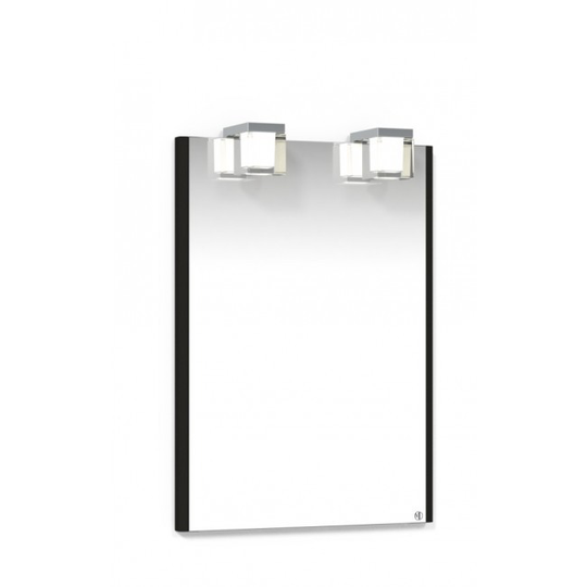Macro Herat Spegel 500 - 50 cm Svart Spegel Kube 2 X LED