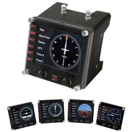 Logitech Gaming Saitek Pro Flight Instrument Panel PZ46 Flygsimulator-kontroll USB PC Svart