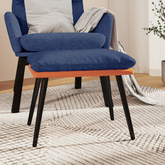 vidaXL Fotpall blå & orange 45x29,5x39 cm tyg & konstläder